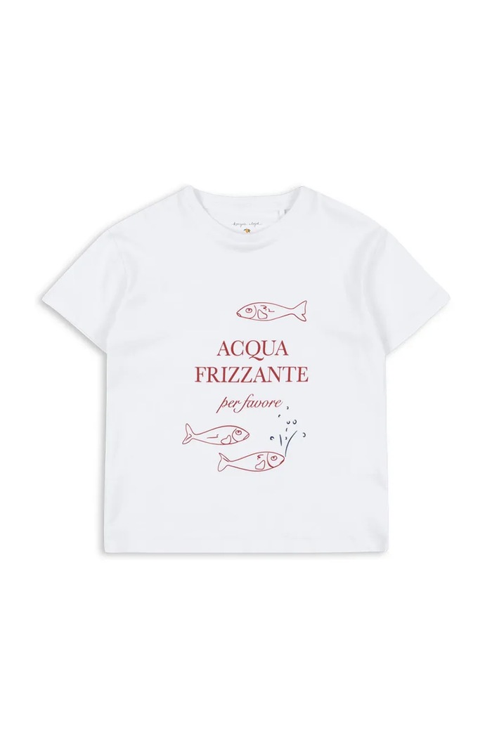 Konges Sløjd t-shirt bawełniany dziecięcy FAMO TEE GOTS okrągły biały KS104807.PPY2