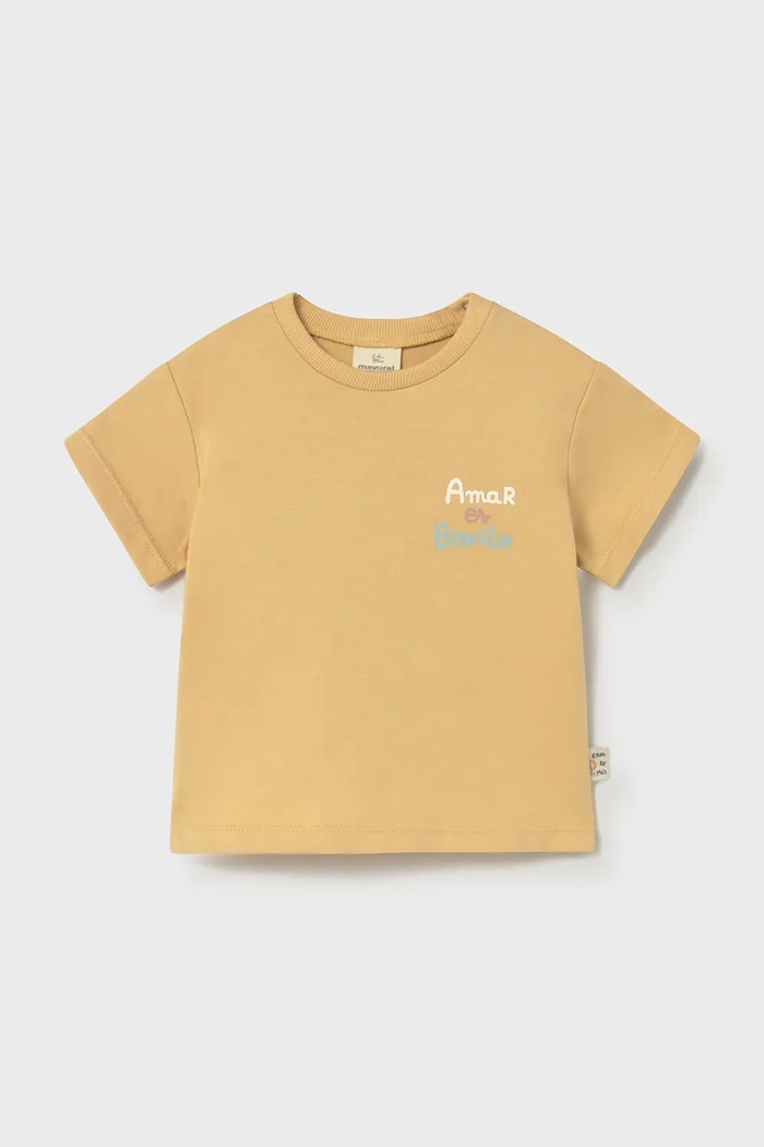 Детская хлопковая футболка Mayoral Newborn хлопок жёлтый 1077.2A.Newborn.PPY2