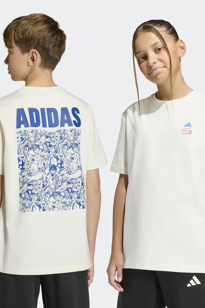 adidas tricou copii Marvel print bej JZ3557