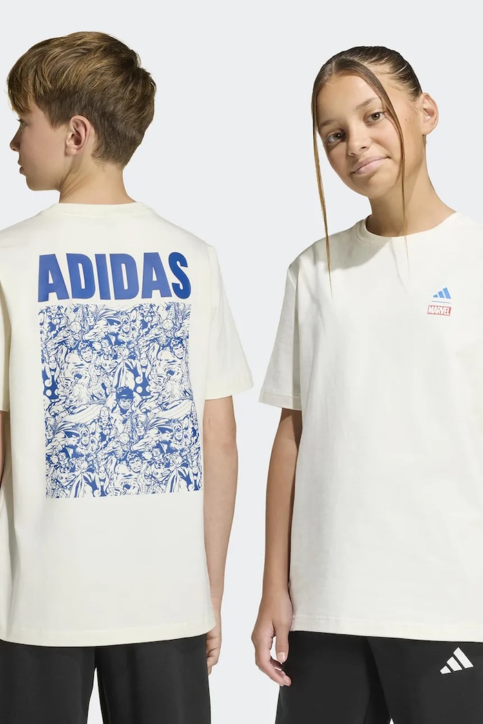 adidas tricou copii Marvel print bej JZ3557
