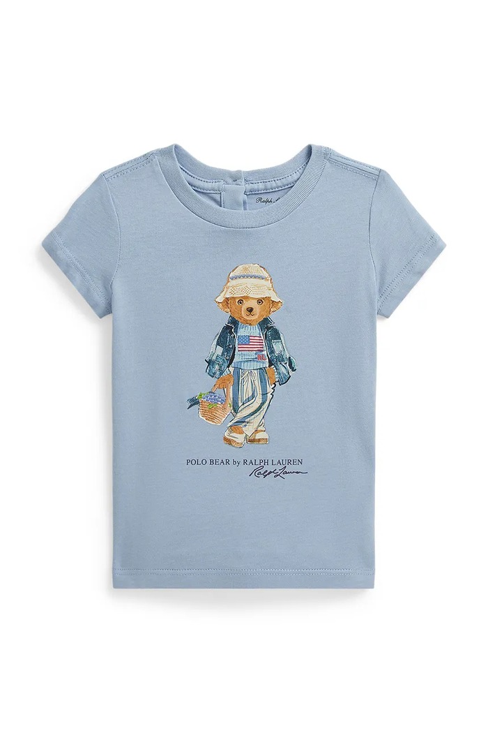 Polo Ralph Lauren detské basic bavlnené tričko modrá 310A11759001