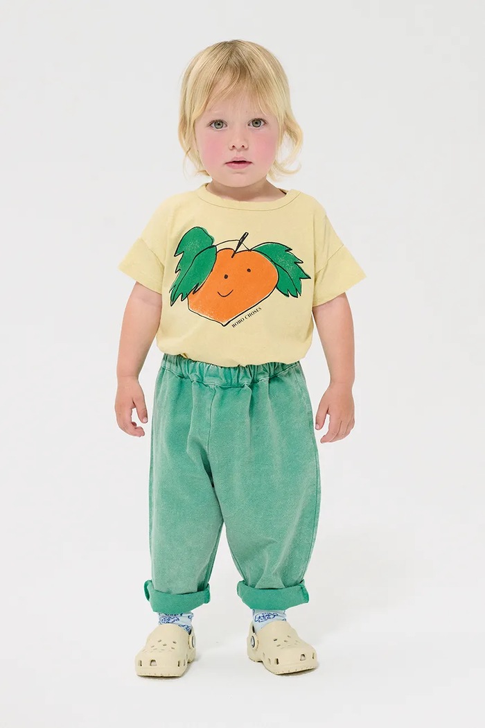 Bobo Choses t-shirt bawełniany niemowlęcy Curious Turnip nadruk żółty 126AB011