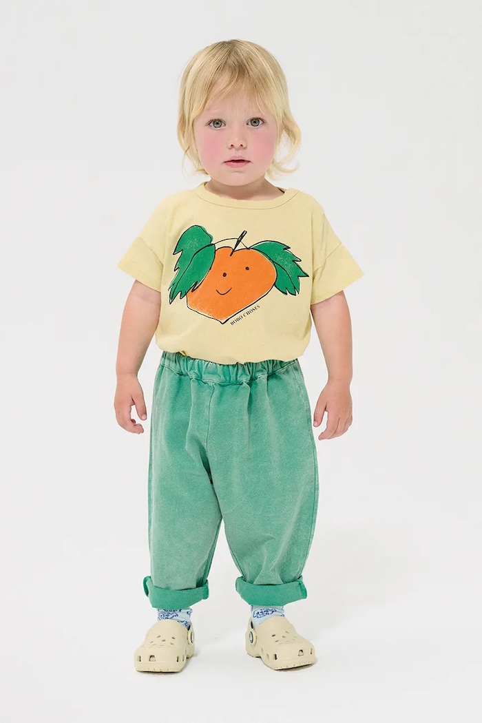 Bobo Choses t-shirt bawełniany niemowlęcy Curious Turnip nadruk żółty 126AB011