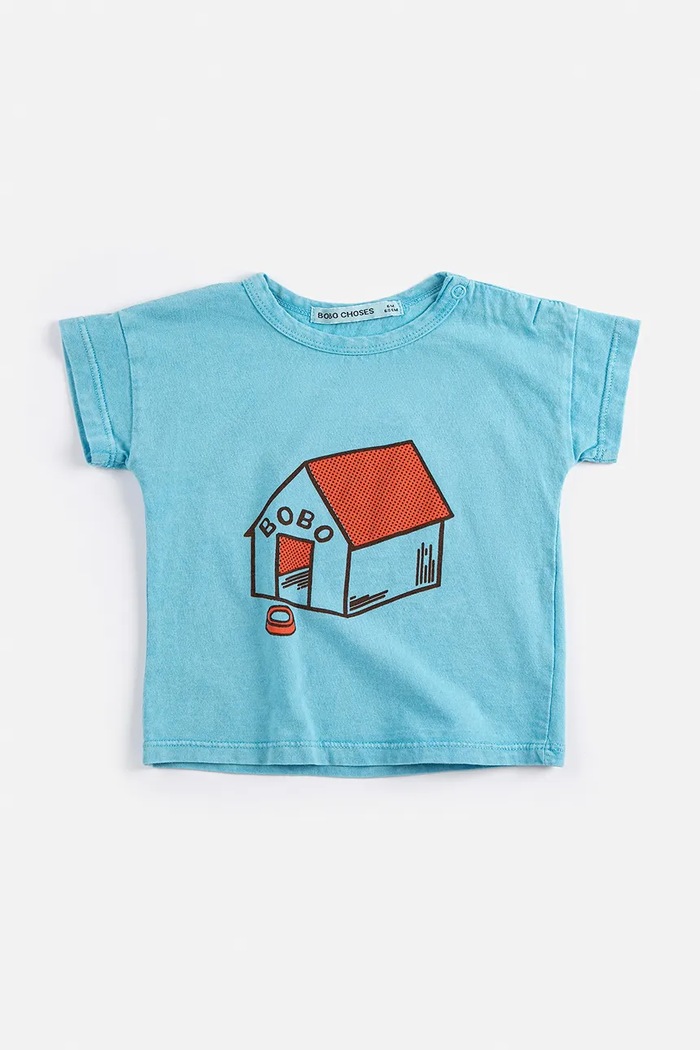 Μωρό βαμβακερό μπλουζάκι Bobo Choses Pickles is at Home 126AB013 μπλε SS26