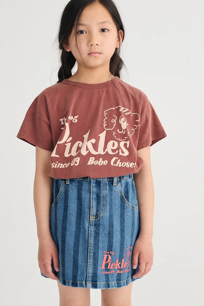 Bobo Choses t-shirt bawełniany dziecięcy Pickles The Dog nadruk brązowy 126AC005