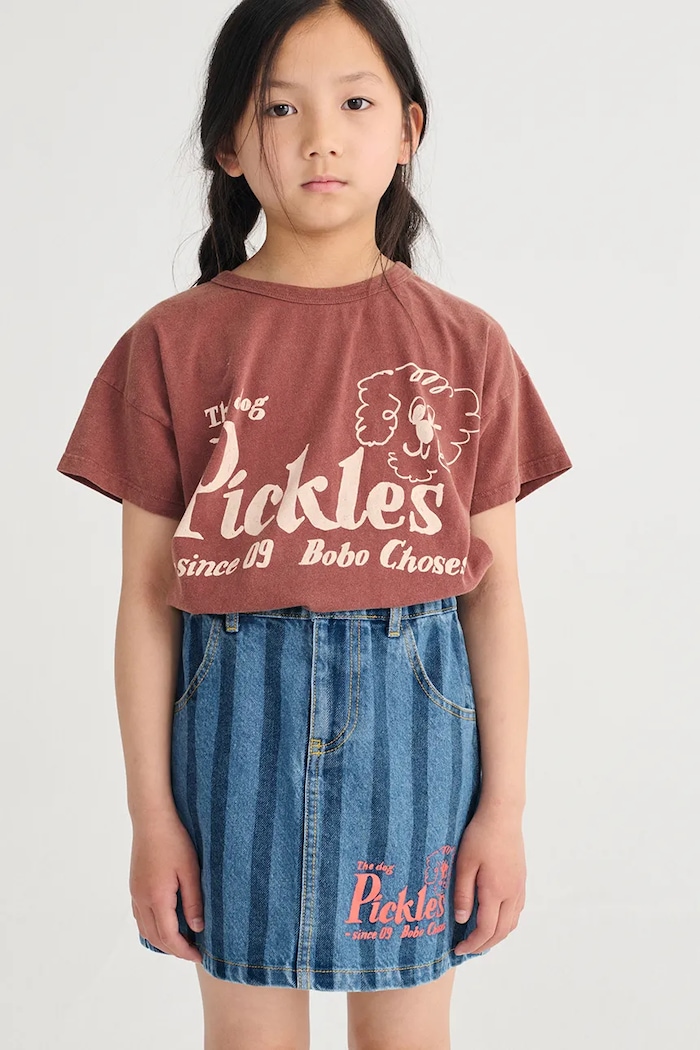 Bobo Choses t-shirt bawełniany dziecięcy Pickles The Dog nadruk brązowy 126AC005