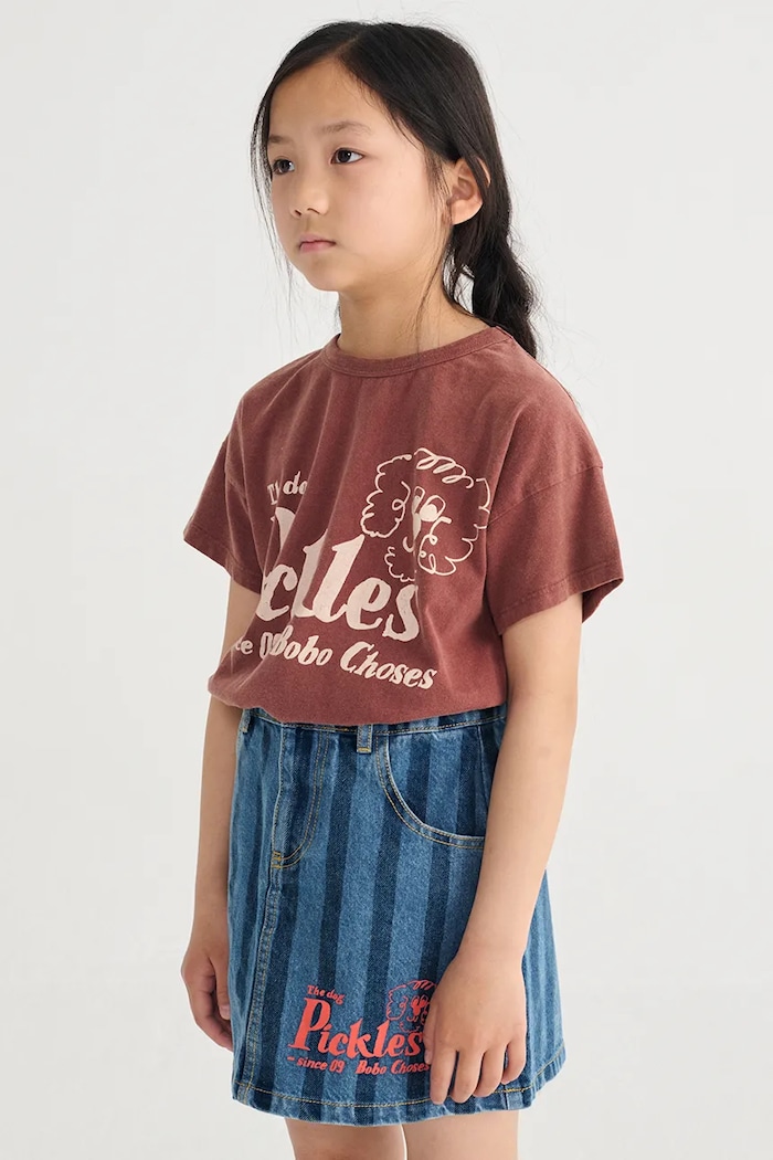 Bobo Choses t-shirt bawełniany dziecięcy Pickles The Dog 126AC005 brązowy