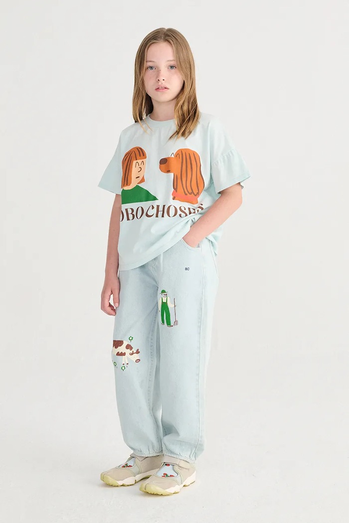 Bobo Choses t-shirt bawełniany dziecięcy Friends in a Pickle nadruk niebieski 126AC011