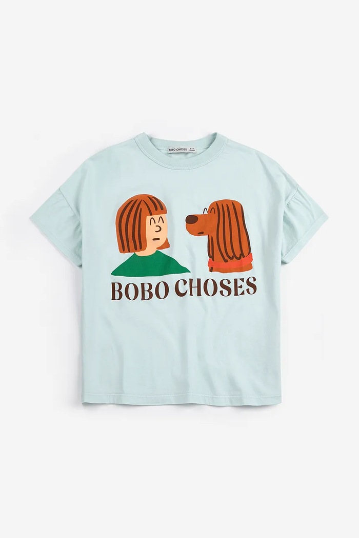 Bobo Choses t-shirt bawełniany dziecięcy Friends in a Pickle 126AC011 niebieski SS26