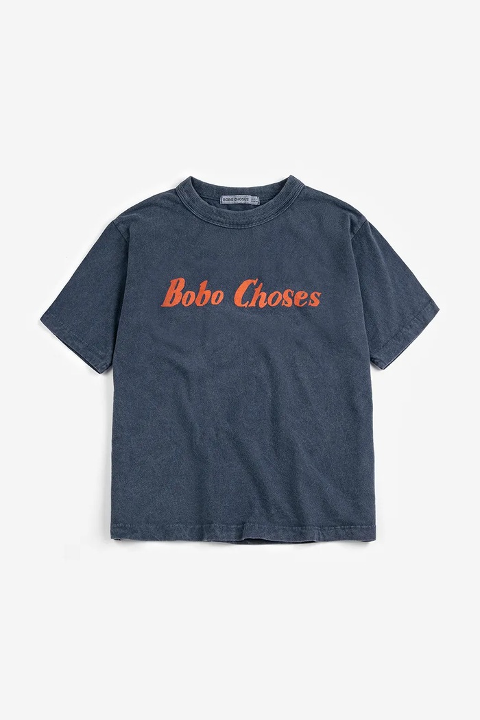 Παιδικό βαμβακερό μπλουζάκι Bobo Choses 126AC014 σκούρο μπλε SS26