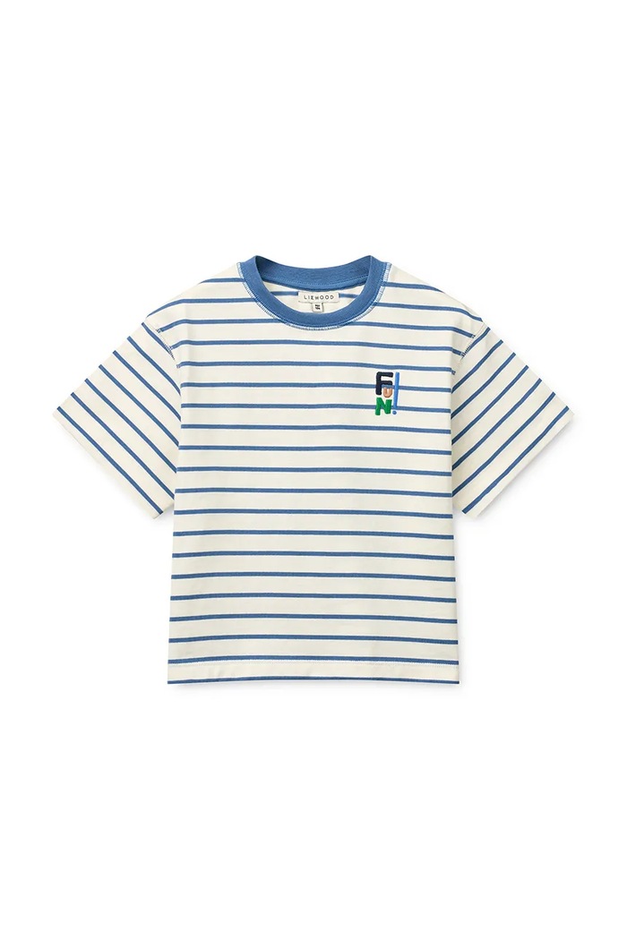 Detské bavlnené tričko Liewood Tyler Stripe SS T-shirt bavlna biela LW20725.PPY2