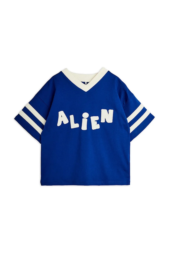 Mini Rodini detské bavlnené tričko Alien modrá 26220112