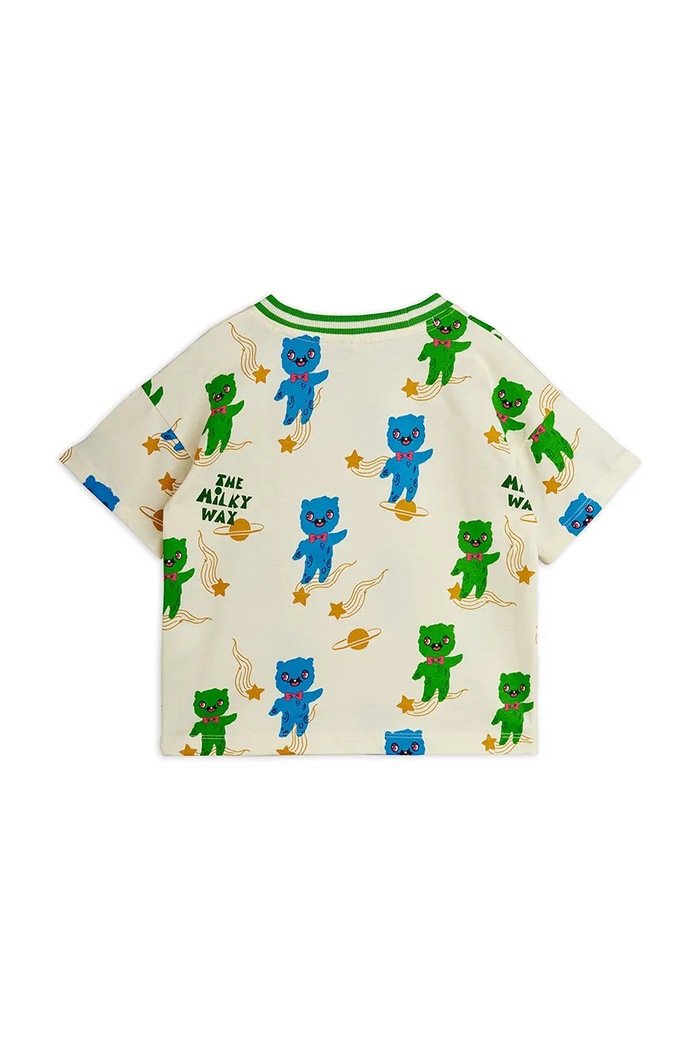 Detské bavlnené tričko Mini Rodini Alien 26220130 béžová SS26