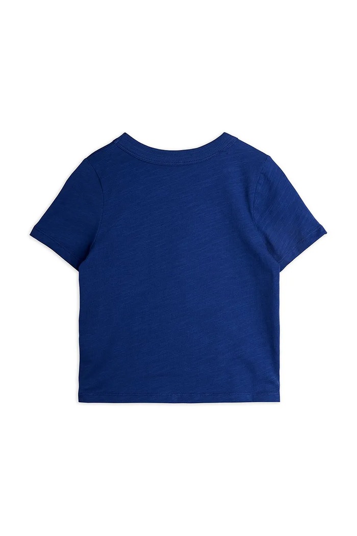 Mini Rodini tricou de bumbac pentru copii Planet 26220139 bleumarin SS26