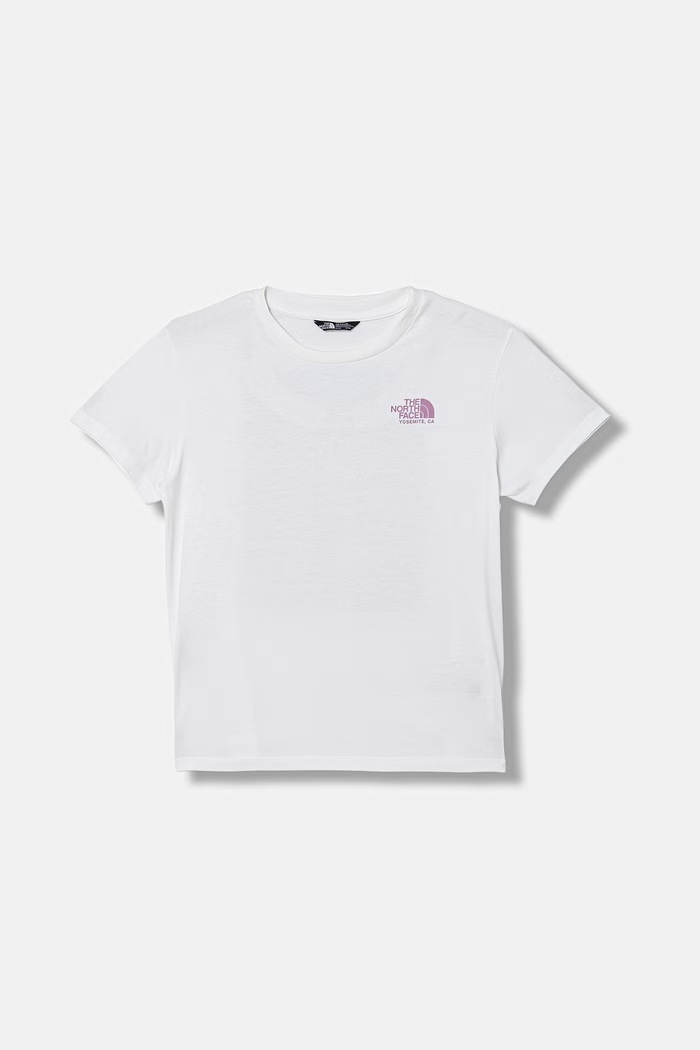 The North Face tričko dětské bavlněné G FLORA RELAXED SS TEE NF0A8G1MFN41 bílá SS26