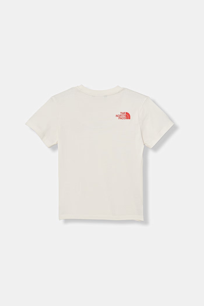The North Face t-shirt dziecięcy bawełniany G BRAND PROUD RELAXED SS TEE NF0A8G1QQLI1 beżowy SS26