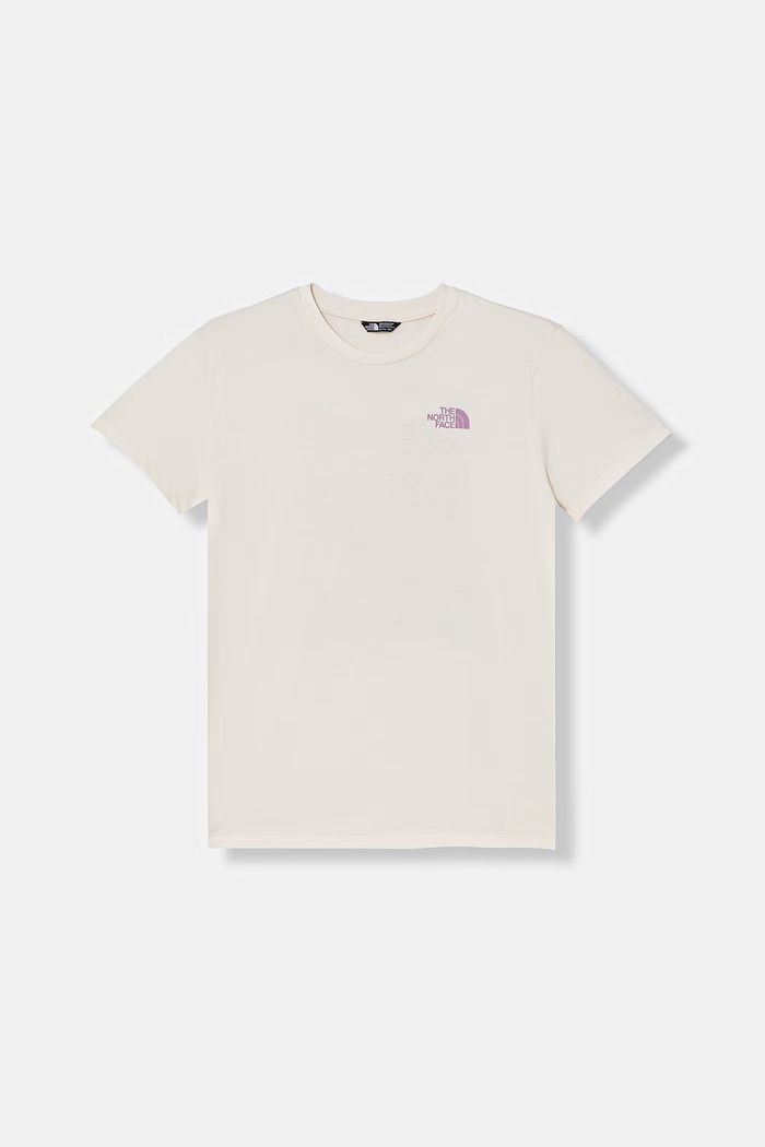 The North Face T-shirt dziecięcy bawełniany TEEN VOYAGE RELAXED SHORT SLEEVE TEE NF0A8G21QLI1 beżowy SS26