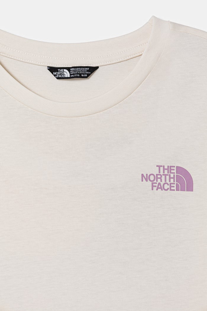 Chłopiec The North Face T-shirt dziecięcy bawełniany TEEN VOYAGE RELAXED SHORT SLEEVE TEE NF0A8G21QLI1 beżowy