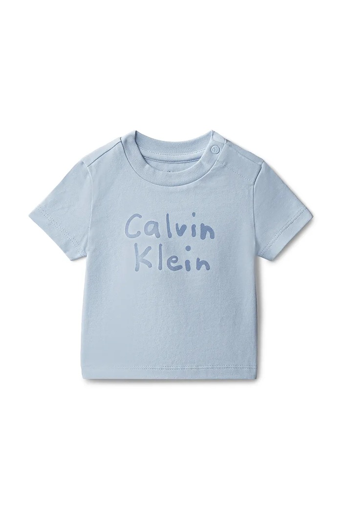 Calvin Klein Jeans tricou cu bumbac albastru LVCKSJA52B.PPY2
