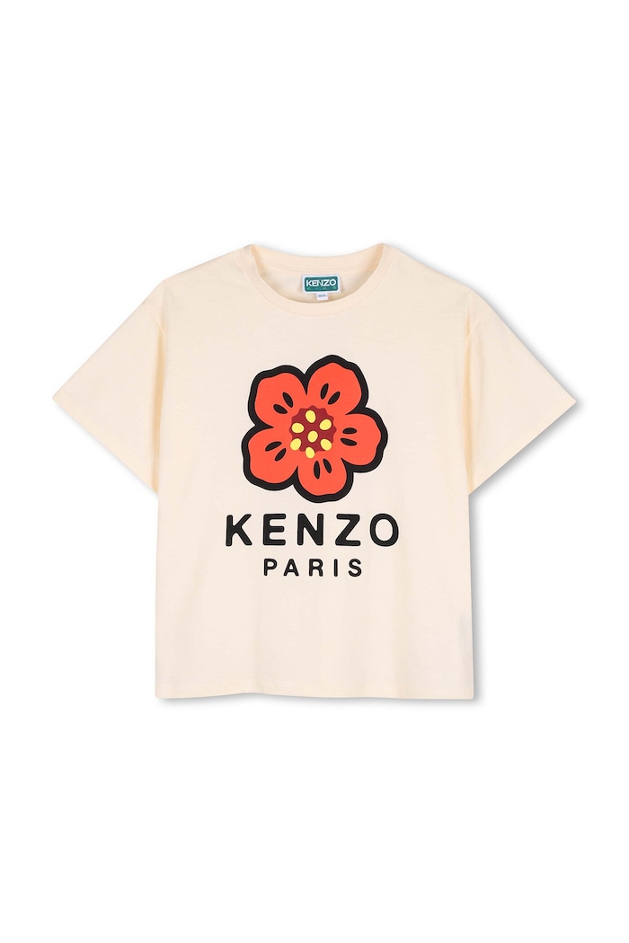 Kenzo Kids t-shirt bawełniany dziecięcy K61698.162 beżowy SS26