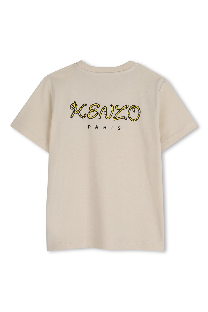 Kenzo Kids t-shirt bawełniany dziecięcy K61700.114.150 beżowy SS26