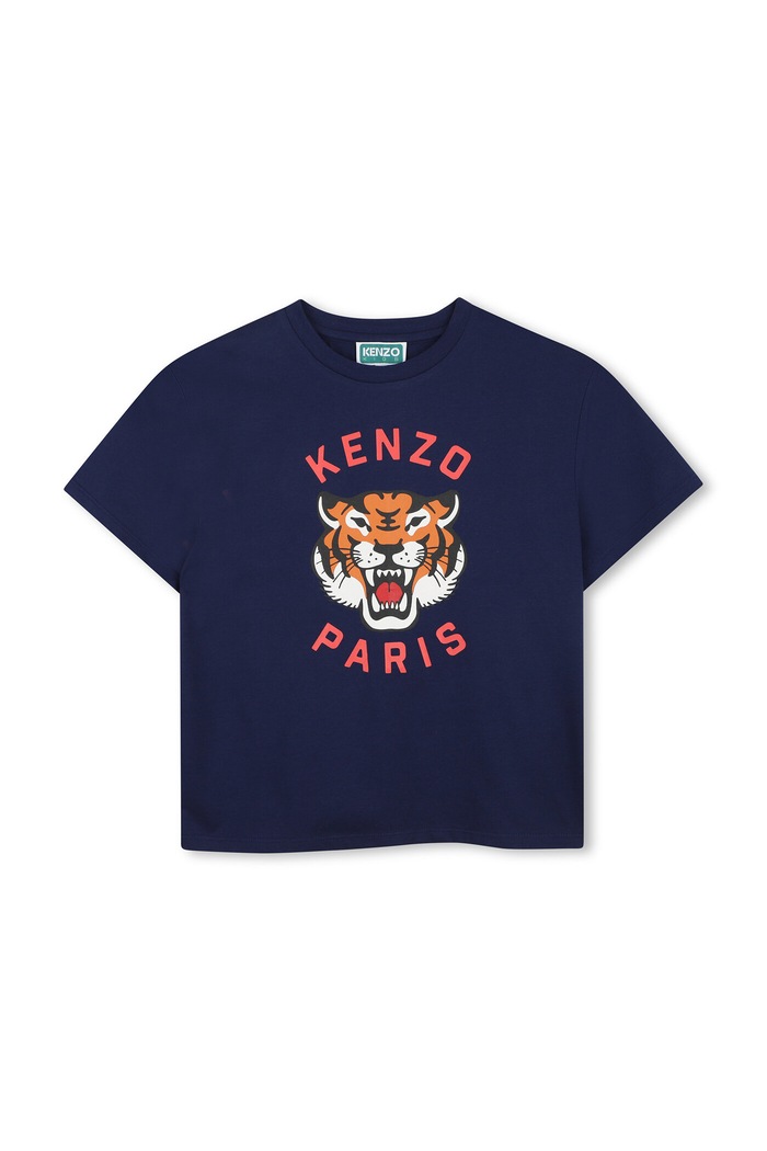 Kenzo Kids t-shirt bawełniany dziecięcy nadruk niebieski K61676.86.108
