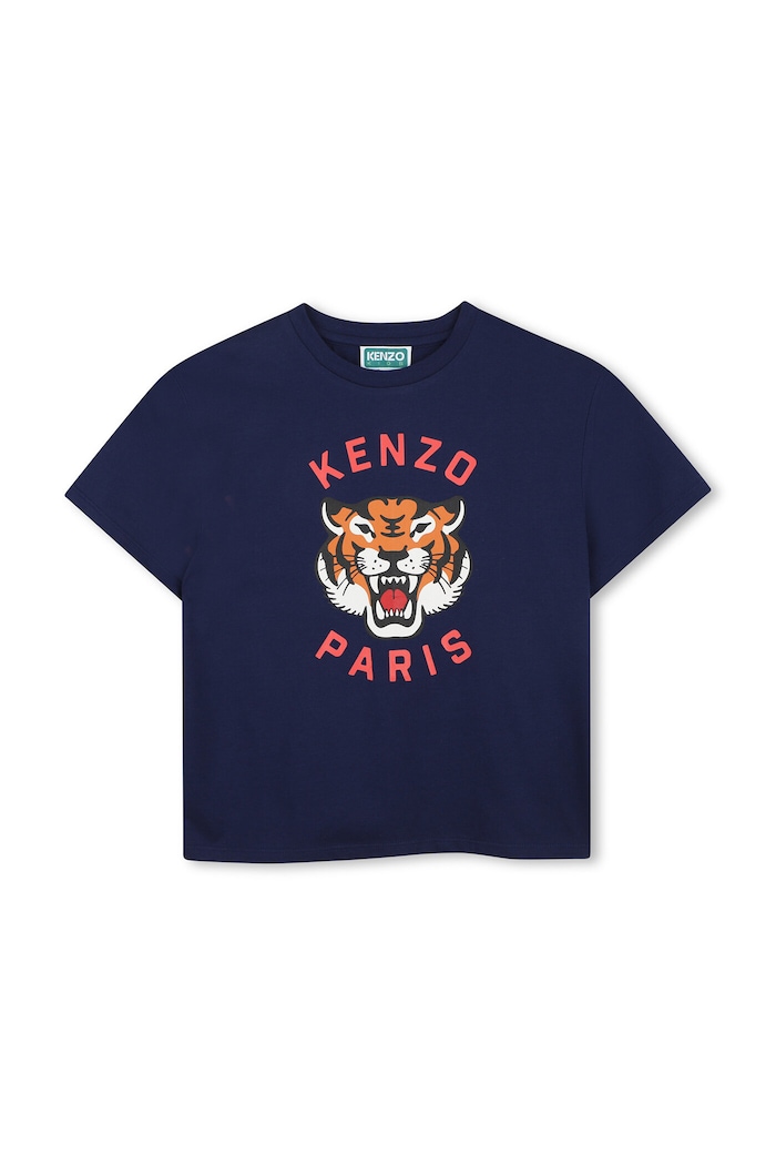 Kenzo Kids t-shirt bawełniany dziecięcy nadruk niebieski K61676.162
