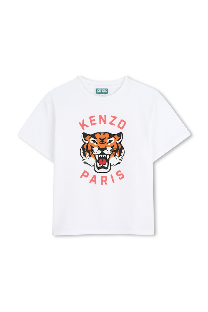 Kenzo Kids t-shirt bawełniany dziecięcy nadruk biały K61676.114.150