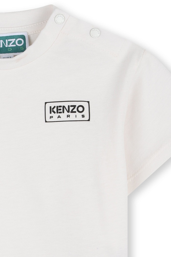 Chłopiec Kenzo Kids t-shirt bawełniany niemowlęcy K61724.86.102 biały