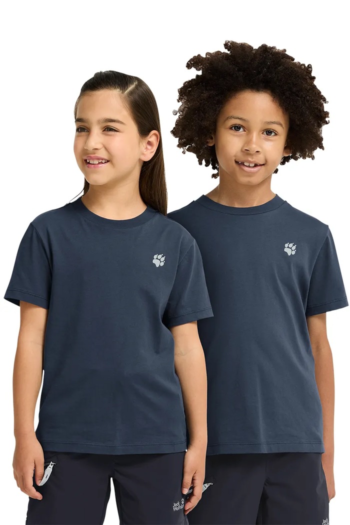 Jack Wolfskin t-shirt dziecięcy bawełniany PAW T K granatowy A65937.104.152