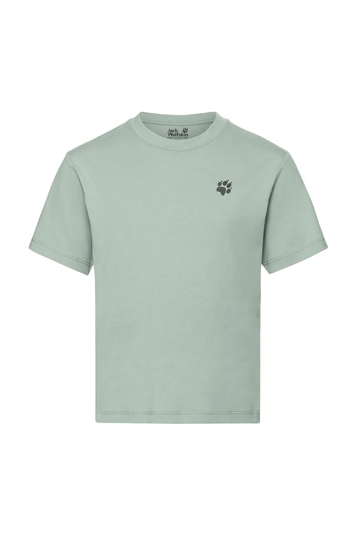 Jack Wolfskin t-shirt dziecięcy bawełniany PRINT T K A65938.164 zielony SS26