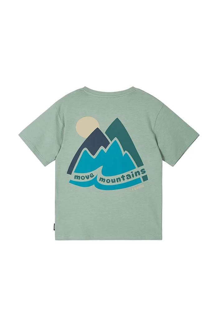 Reima t-shirt dziecięcy z bawełną Ikioma UV 50+ 5200474A.PPY2 zielony SS26