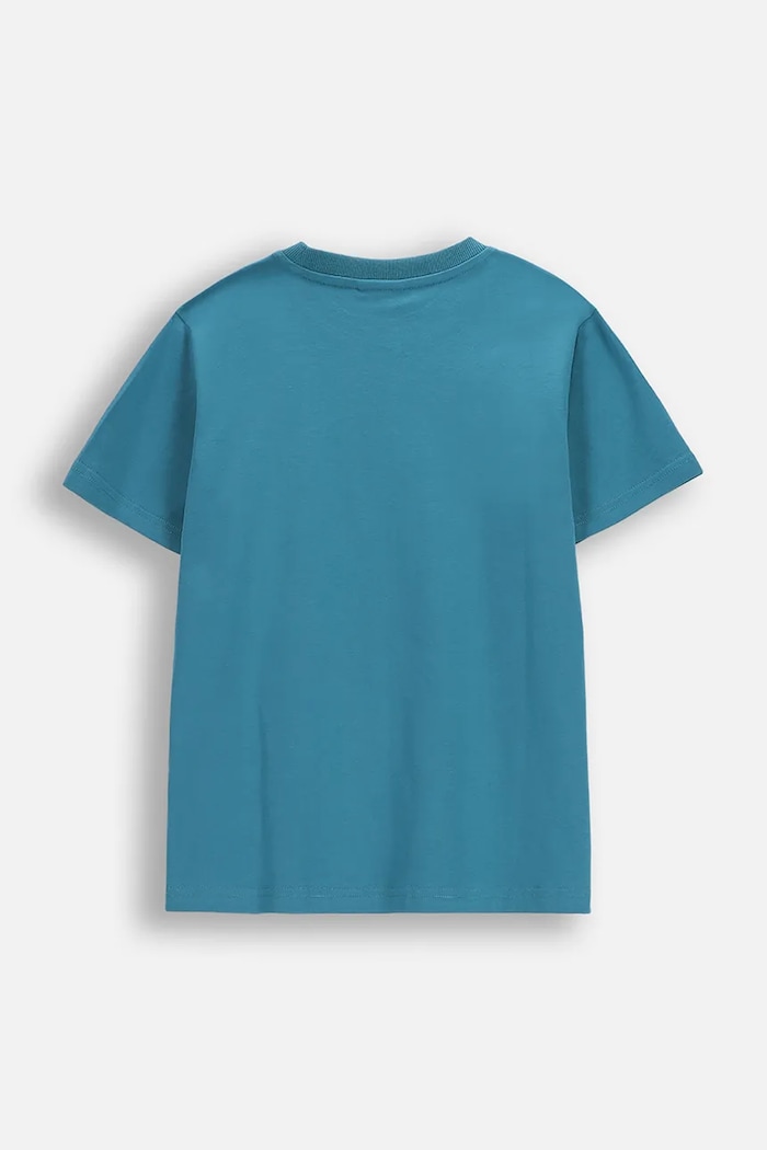 Coccodrillo t-shirt bawełniany dziecięcy WC6143215VBA turkusowy SS26