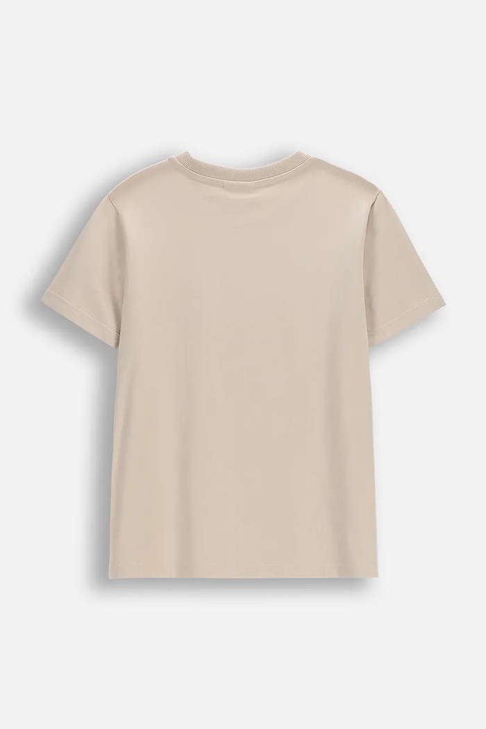 Coccodrillo t-shirt bawełniany dziecięcy WC6143216VBA beżowy SS26