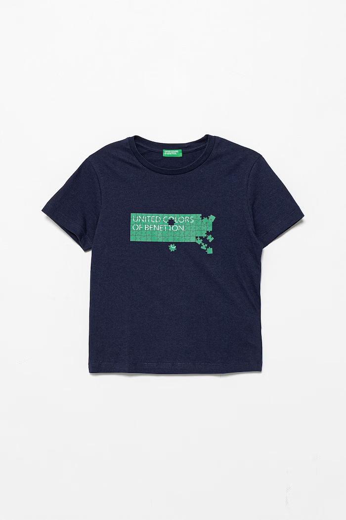 United Colors of Benetton t-shirt per bambini in cotone blu navy 3I1XC10S4.G.Stagionale