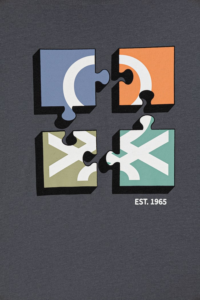 Chłopiec United Colors of Benetton T-shirt dziecięcy bawełniany 3I1XC10S4.G.Stagionale szary