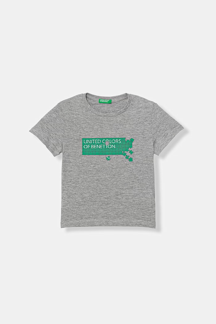 United Colors of Benetton detské tričko z bavlny sivá 3I1XG10LK.P.Stagionale