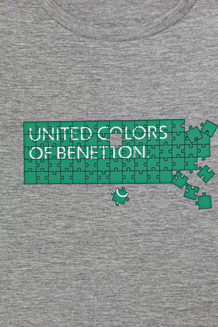 Chlapec United Colors of Benetton detské tričko z bavlny 3I1XG10LK.P.Stagionale sivá