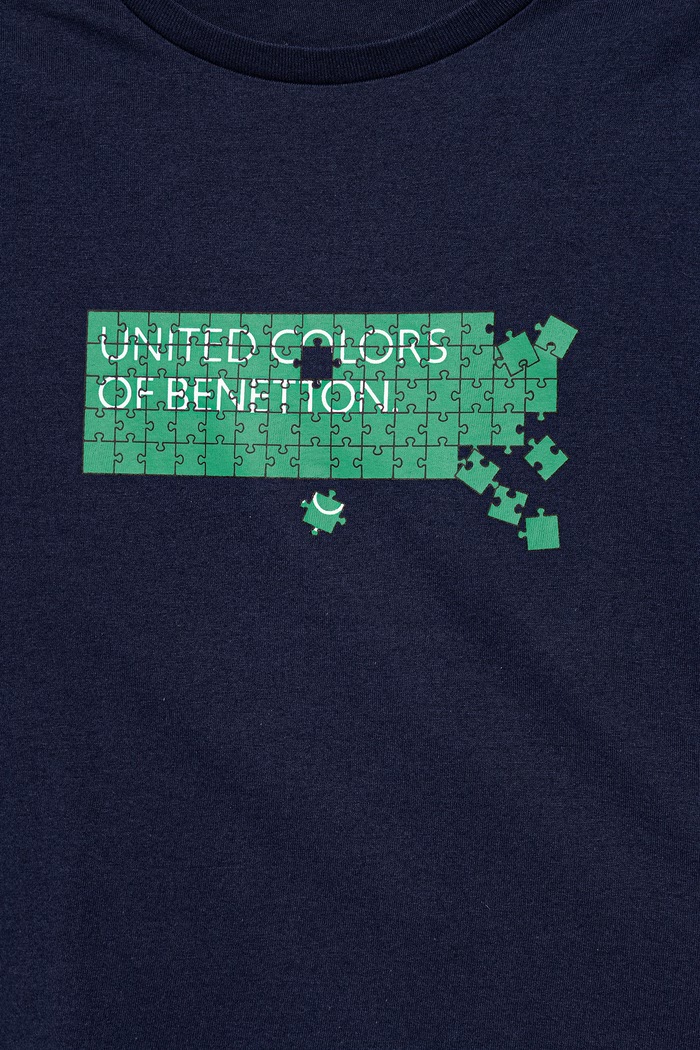 Deklice United Colors of Benetton kratka majica otroška z bombažem 3I1XG10LK.P.Stagionale mornarsko modra