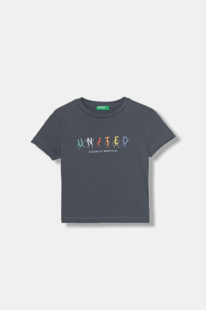 United Colors of Benetton tricou pentru copii cu bumbac albastru 3I1XG10LK.P.Stagionale