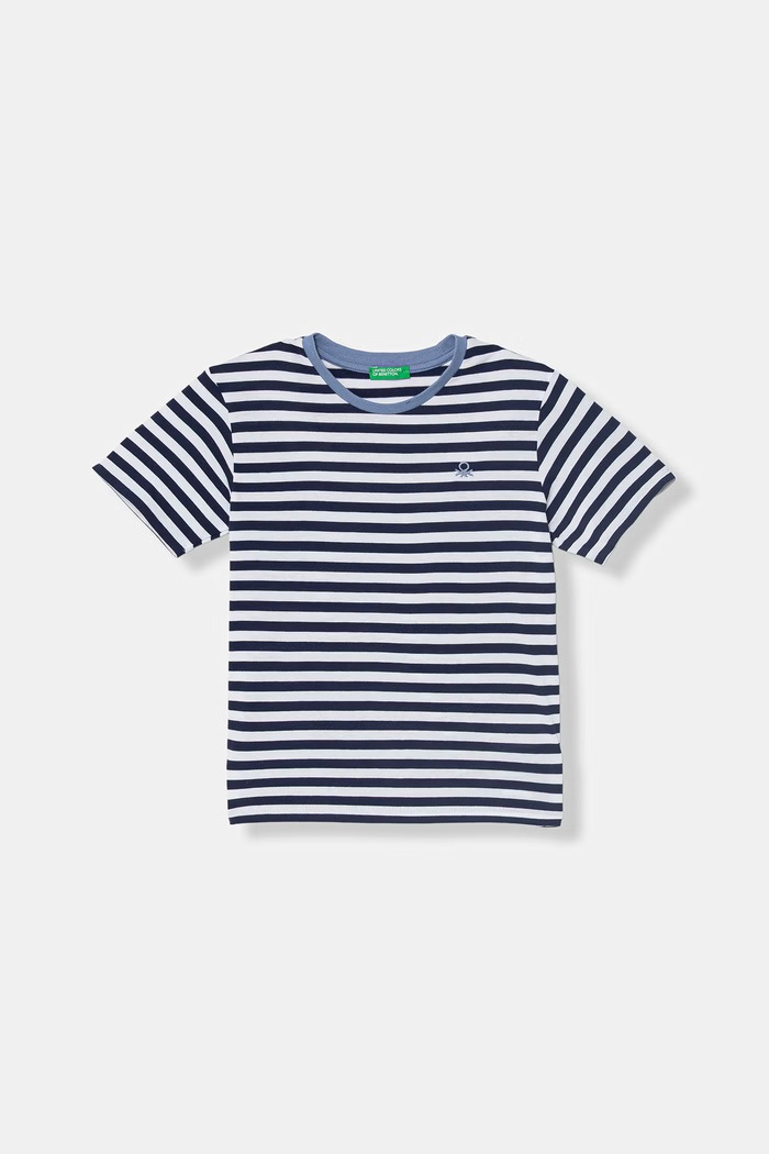 United Colors of Benetton T-shirt dziecięcy bawełniany granatowy 39IAG10LL.P.Stagionale