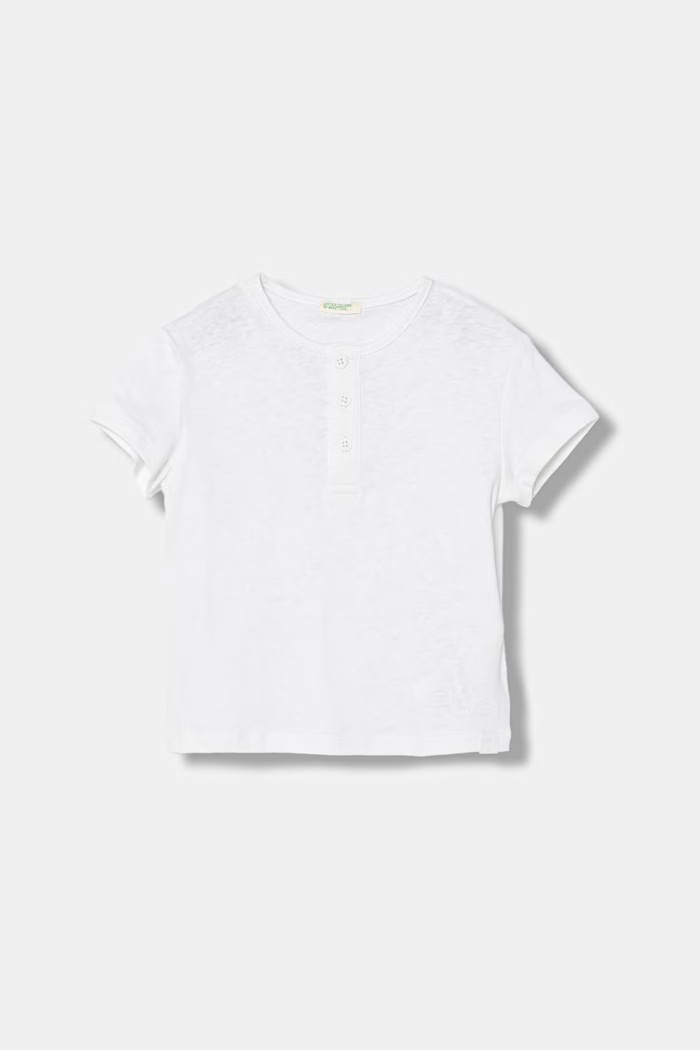 United Colors of Benetton tričko dojčenské s ľanom biela 34I0A107E.W.Stagionale
