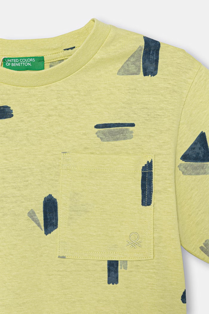 Băieți United Colors of Benetton tricou pentru copii, cu bumbac 39TPG10MT.P.Stagionale verde