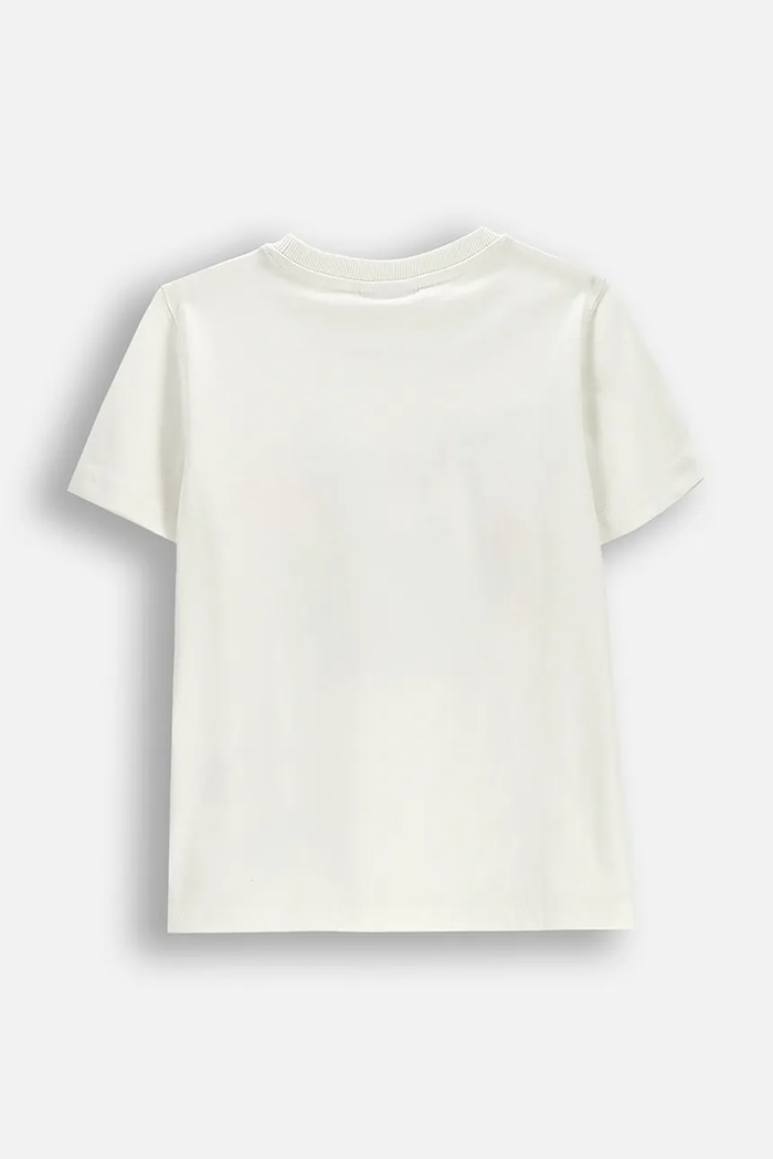 Coccodrillo T-shirt dziecięcy bawełniany WC6143202TBK beżowy SS26