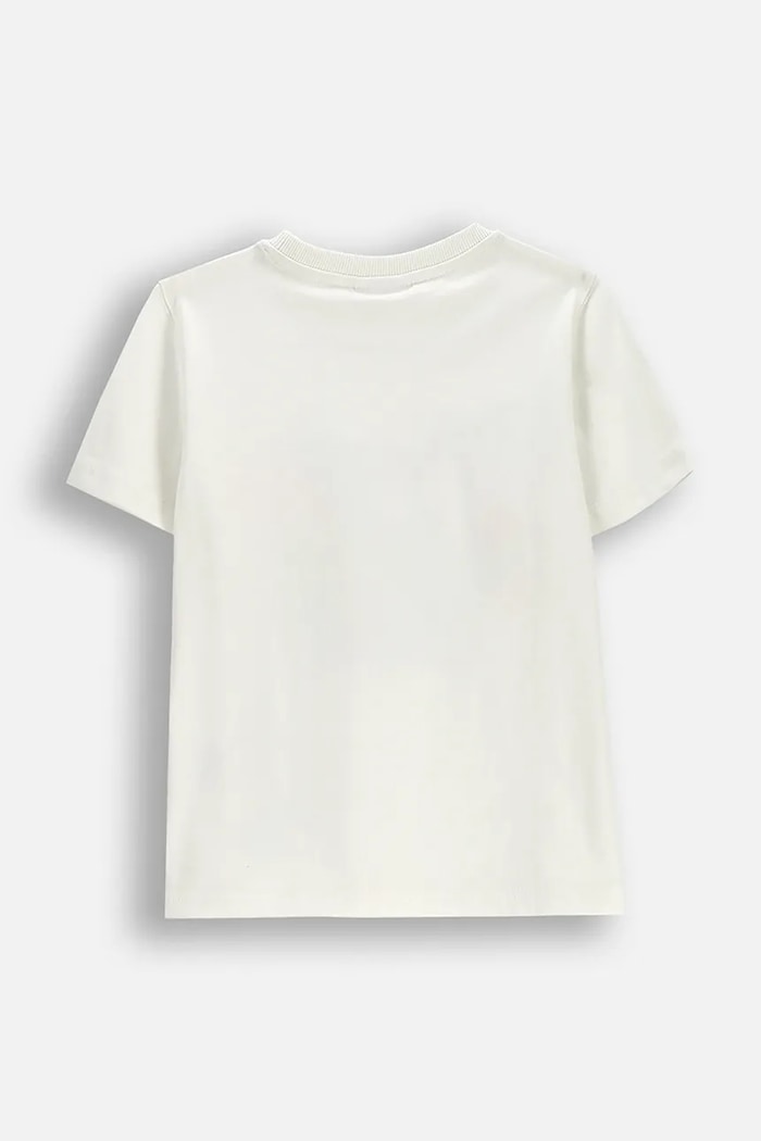 Coccodrillo T-shirt dziecięcy bawełniany WC6143202TBK beżowy SS26