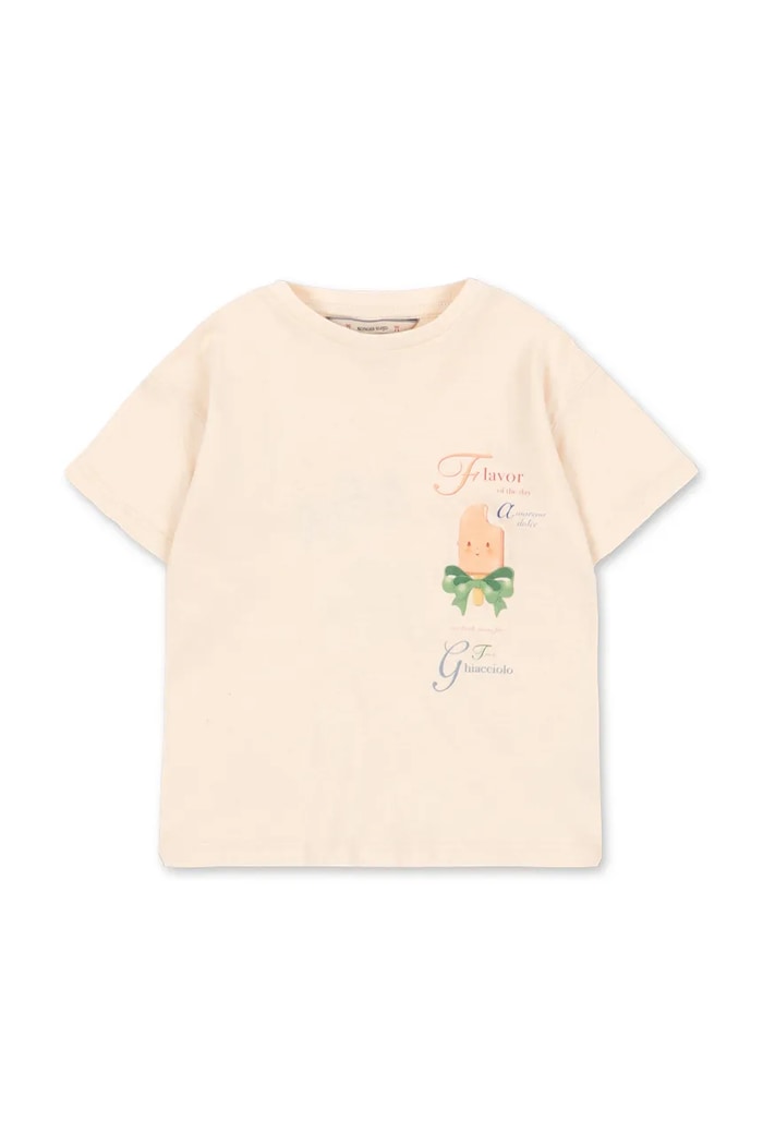 Konges Sløjd T-shirt dziecięcy ERA TEE OCS beżowy KS105359.PPY2