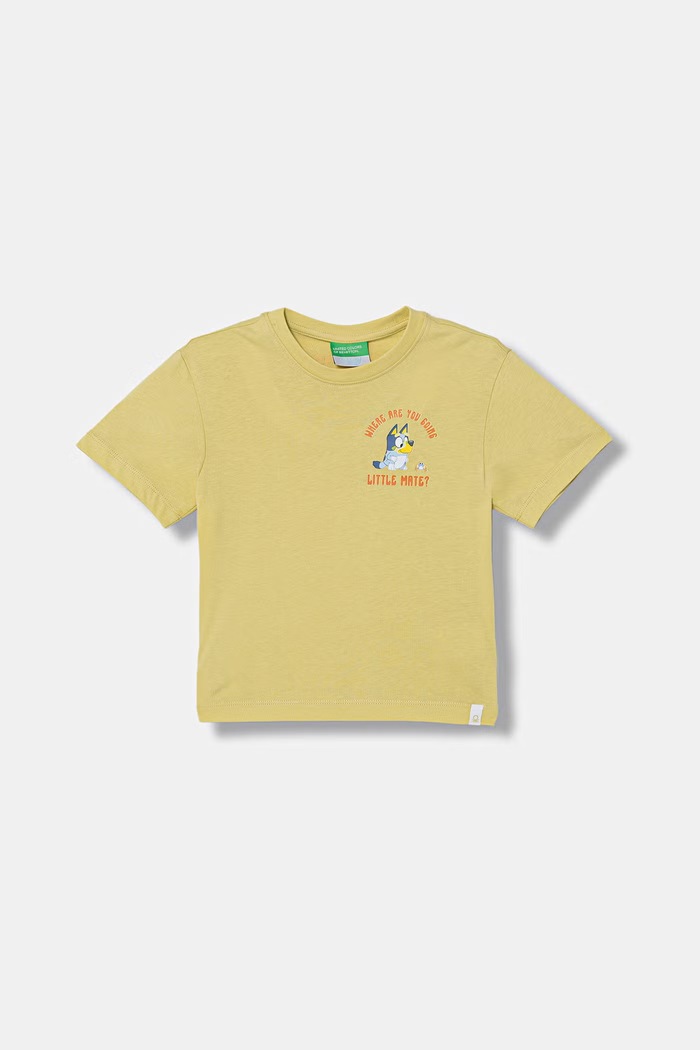 United Colors of Benetton T-shirt dziecięcy bawełniany zielony 3I1XG10NA.P.seasonal