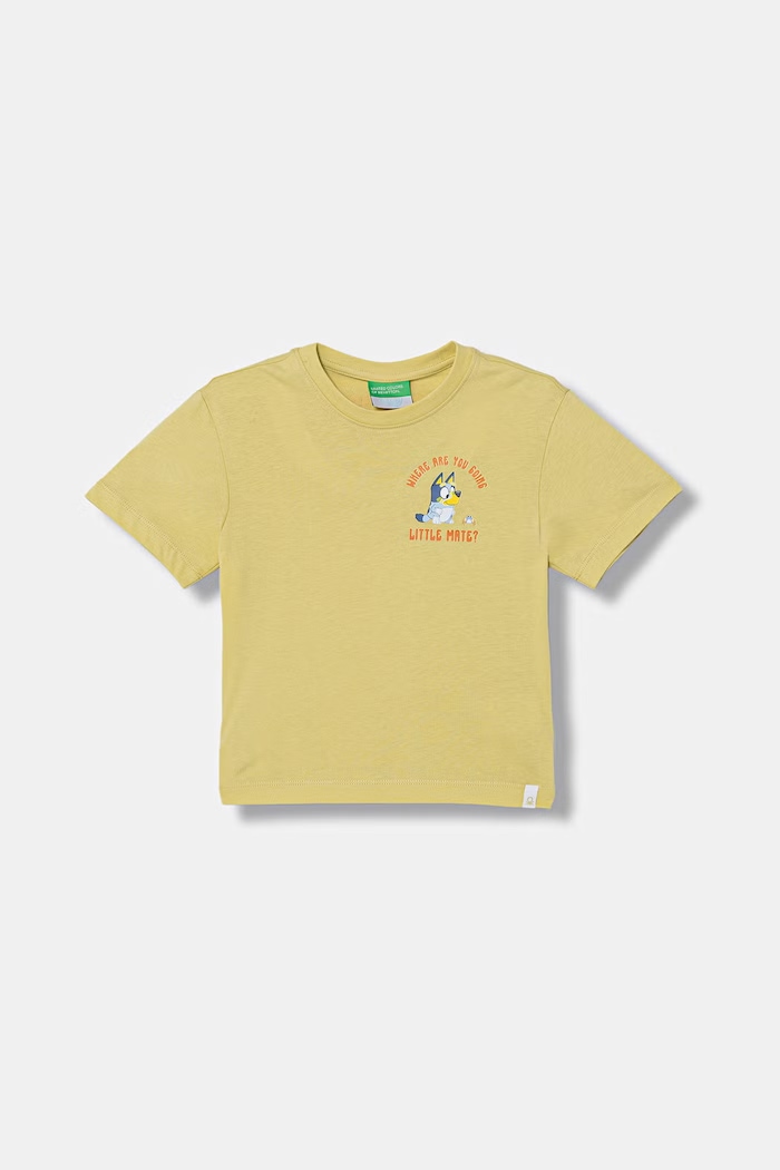 United Colors of Benetton T-shirt dziecięcy bawełniany zielony 3I1XG10NA.P.seasonal