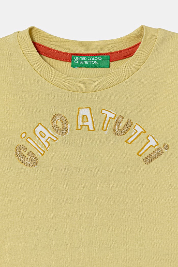 Deklice United Colors of Benetton kratka majica otroška bombažna 3I1XG10N8.P.seasonal zelena