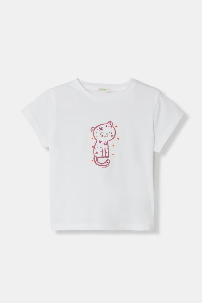 United Colors of Benetton T-shirt dziecięcy bawełniany biały 3I1XA1078.W.seasonal